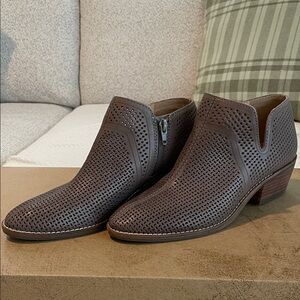 Lucky Brand Chocolate Perforated Ankle Booties